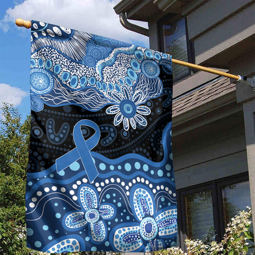 Prostate Cancer Awareness Aussie Indigenous Garden Flag Blue Ribbon Aboriginal Arts