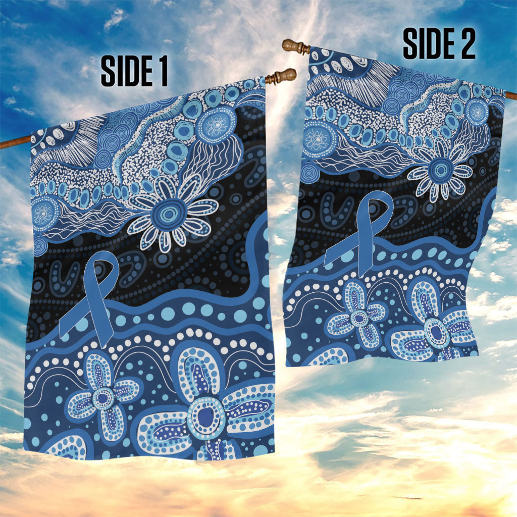 Prostate Cancer Awareness Aussie Indigenous Garden Flag Blue Ribbon Aboriginal Arts