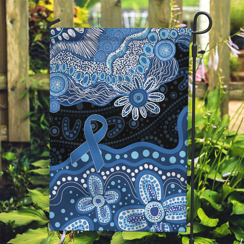 Prostate Cancer Awareness Aussie Indigenous Garden Flag Blue Ribbon Aboriginal Arts