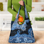 Prostate Cancer Awareness Aussie Indigenous Grocery Bag Blue Ribbon Aboriginal Arts
