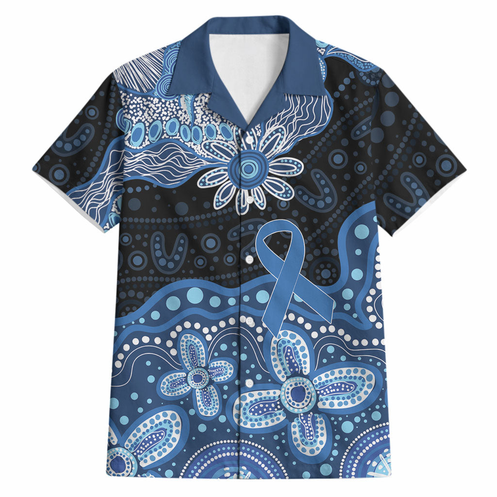 Prostate Cancer Awareness Aussie Indigenous Hawaiian Shirt Blue Ribbon Aboriginal Arts