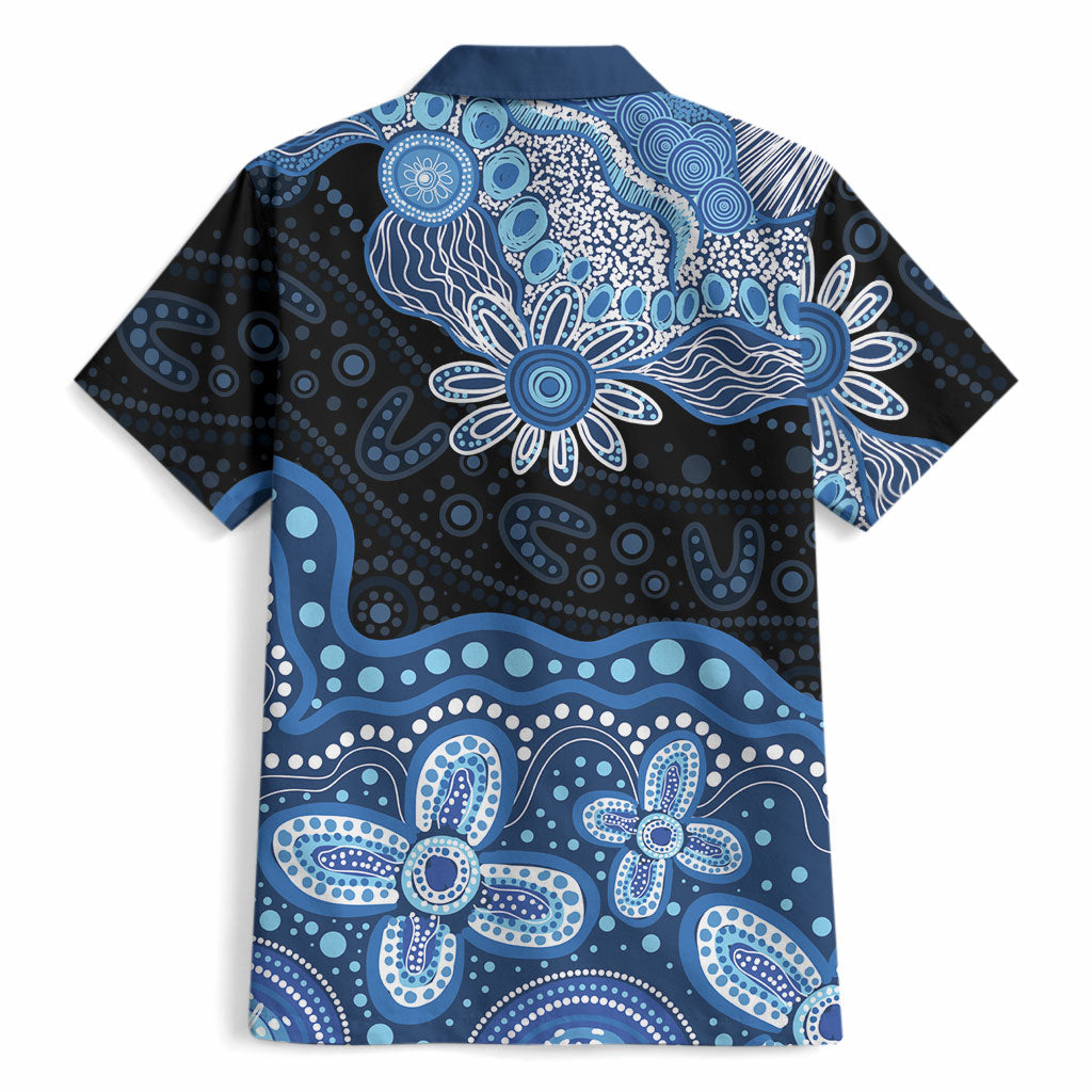 Prostate Cancer Awareness Aussie Indigenous Hawaiian Shirt Blue Ribbon Aboriginal Arts