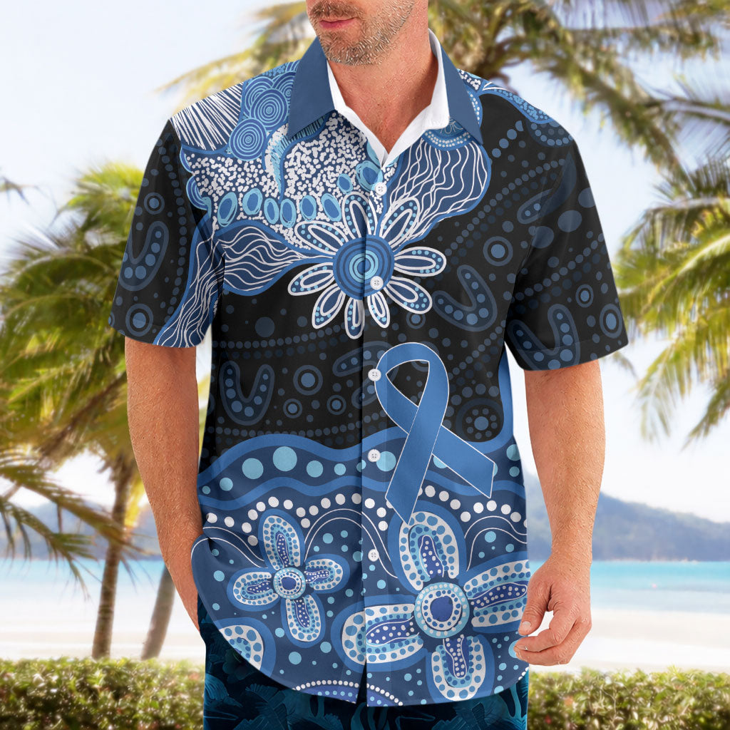 Prostate Cancer Awareness Aussie Indigenous Hawaiian Shirt Blue Ribbon Aboriginal Arts