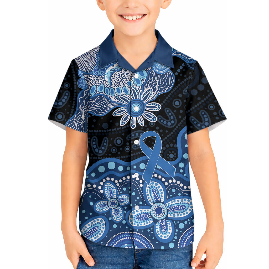 Prostate Cancer Awareness Aussie Indigenous Hawaiian Shirt Blue Ribbon Aboriginal Arts