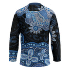 Prostate Cancer Awareness Aussie Indigenous Hockey Jersey Blue Ribbon Aboriginal Arts