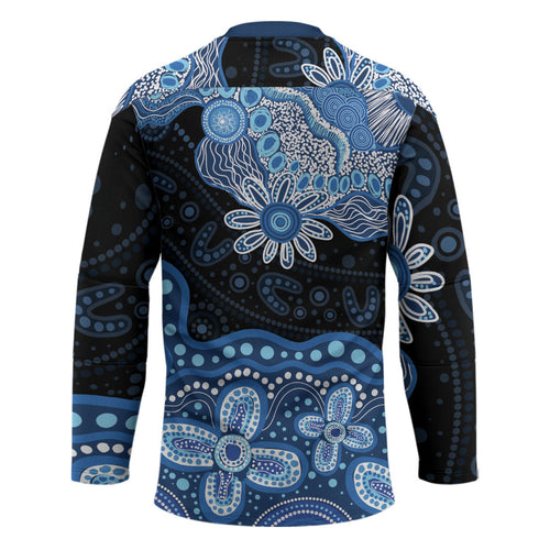 Prostate Cancer Awareness Aussie Indigenous Hockey Jersey Blue Ribbon Aboriginal Arts