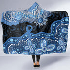 Prostate Cancer Awareness Aussie Indigenous Hooded Blanket Blue Ribbon Aboriginal Arts