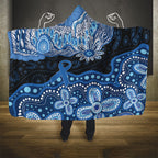 Prostate Cancer Awareness Aussie Indigenous Hooded Blanket Blue Ribbon Aboriginal Arts