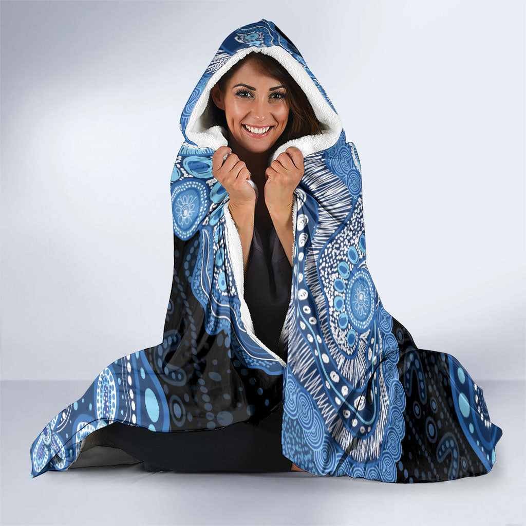 Prostate Cancer Awareness Aussie Indigenous Hooded Blanket Blue Ribbon Aboriginal Arts