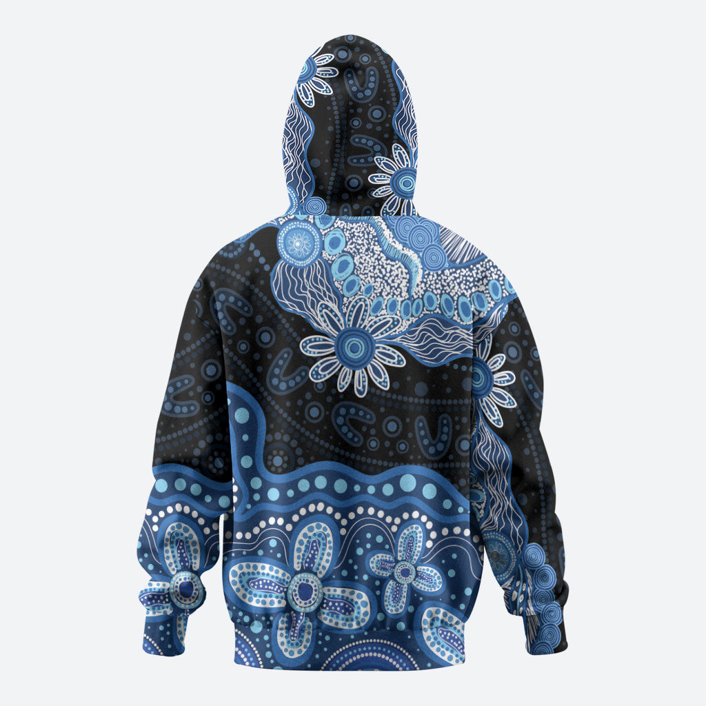 Prostate Cancer Awareness Aussie Indigenous Hoodie Blue Ribbon Aboriginal Arts
