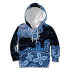 Prostate Cancer Awareness Aussie Indigenous Kid Hoodie Blue Ribbon Aboriginal Arts