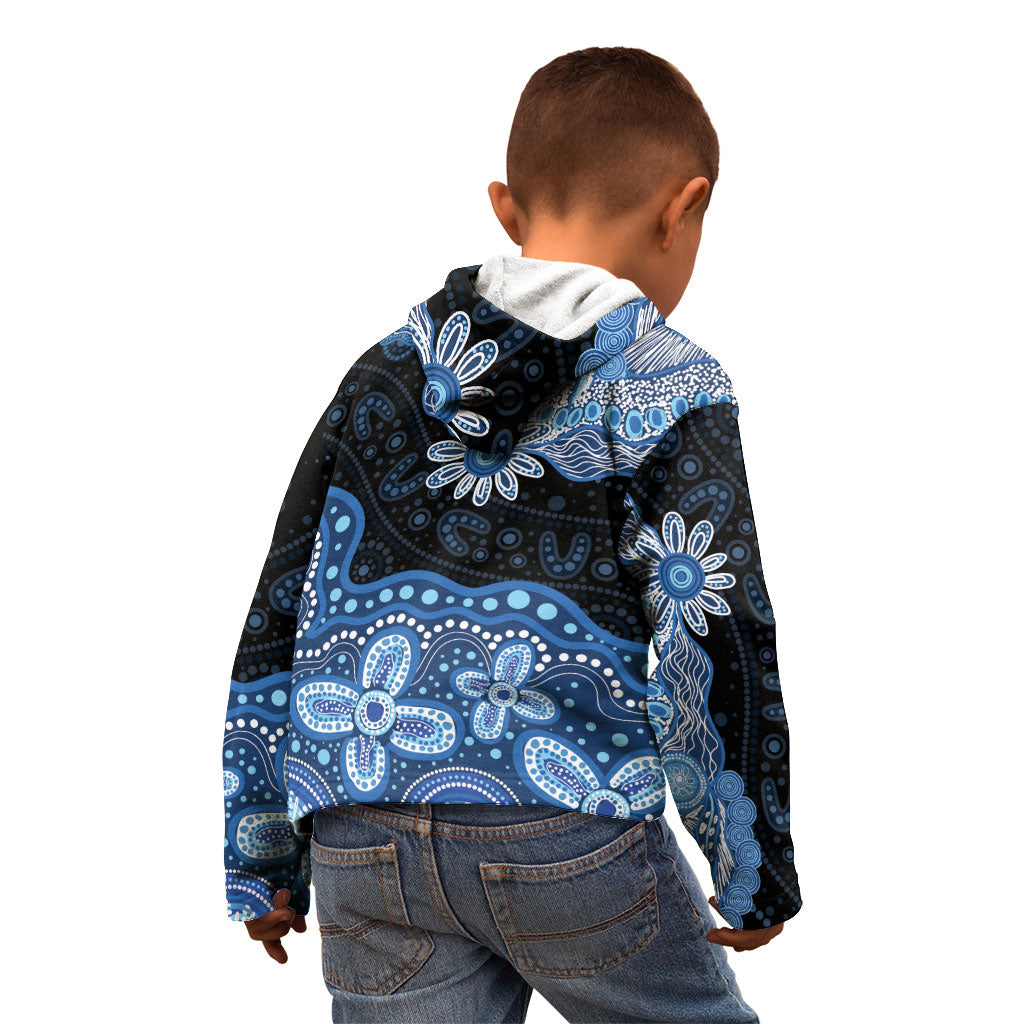 Prostate Cancer Awareness Aussie Indigenous Kid Hoodie Blue Ribbon Aboriginal Arts
