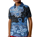 Prostate Cancer Awareness Aussie Indigenous Kid Polo Shirt Blue Ribbon Aboriginal Arts