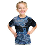 Prostate Cancer Awareness Aussie Indigenous Kid T Shirt Blue Ribbon Aboriginal Arts