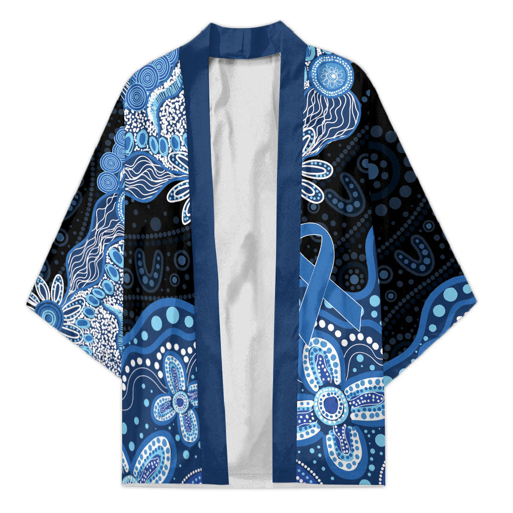 Prostate Cancer Awareness Aussie Indigenous Kimono Blue Ribbon Aboriginal Arts