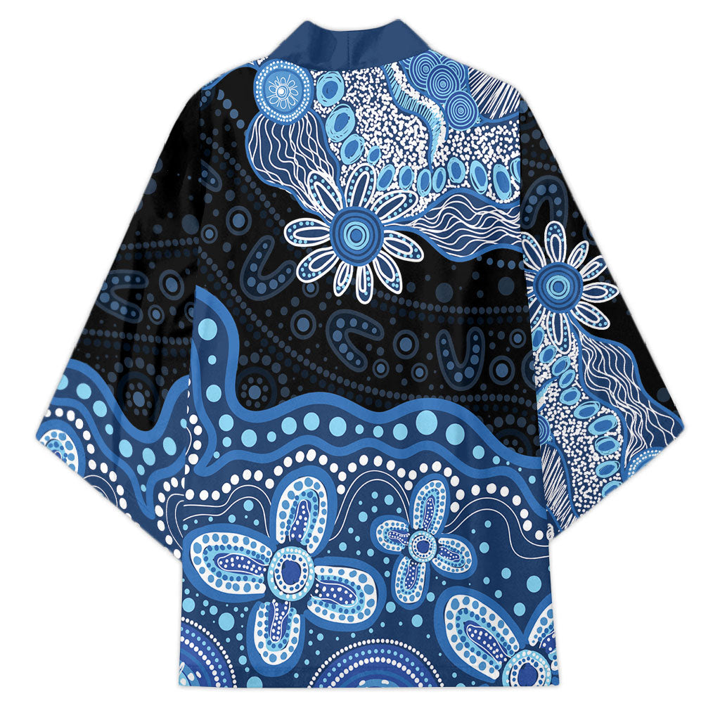 Prostate Cancer Awareness Aussie Indigenous Kimono Blue Ribbon Aboriginal Arts
