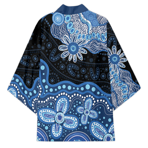 Prostate Cancer Awareness Aussie Indigenous Kimono Blue Ribbon Aboriginal Arts
