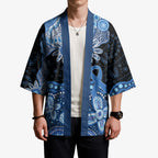 Prostate Cancer Awareness Aussie Indigenous Kimono Blue Ribbon Aboriginal Arts