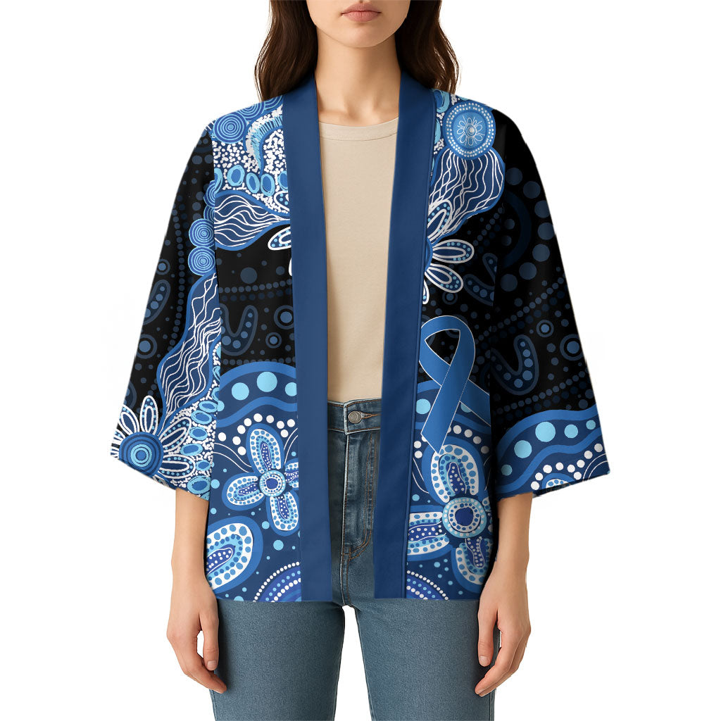 Prostate Cancer Awareness Aussie Indigenous Kimono Blue Ribbon Aboriginal Arts