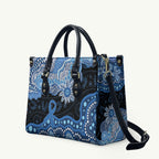 Prostate Cancer Awareness Aussie Indigenous Leather Bag Blue Ribbon Aboriginal Arts
