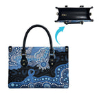 Prostate Cancer Awareness Aussie Indigenous Leather Bag Blue Ribbon Aboriginal Arts