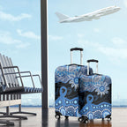 Prostate Cancer Awareness Aussie Indigenous Luggage Cover Blue Ribbon Aboriginal Arts
