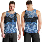 Prostate Cancer Awareness Aussie Indigenous Men Tank Top Blue Ribbon Aboriginal Arts