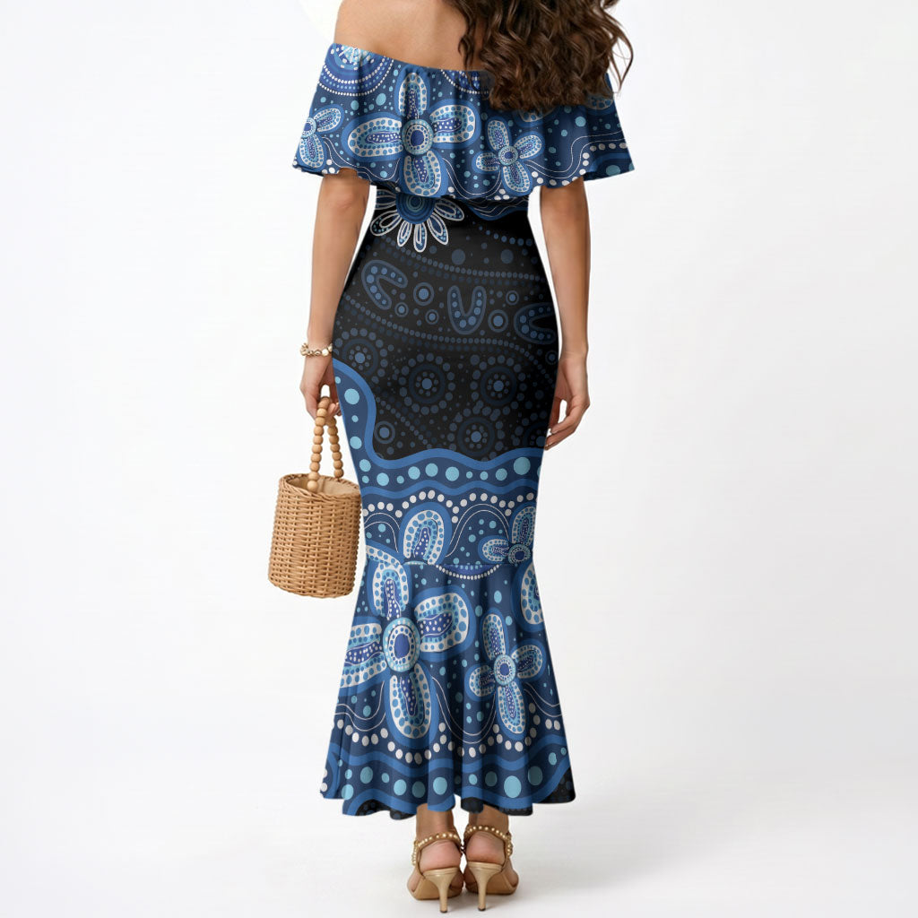 Prostate Cancer Awareness Aussie Indigenous Mermaid Dress Blue Ribbon Aboriginal Arts