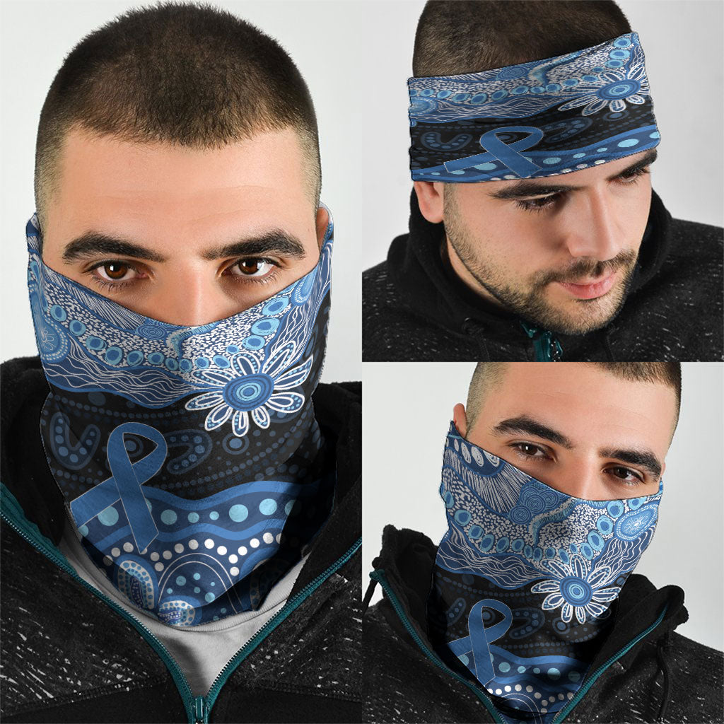 Prostate Cancer Awareness Aussie Indigenous Neck Gaiter Blue Ribbon Aboriginal Arts