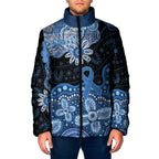 Prostate Cancer Awareness Aussie Indigenous Padded Jacket Blue Ribbon Aboriginal Arts