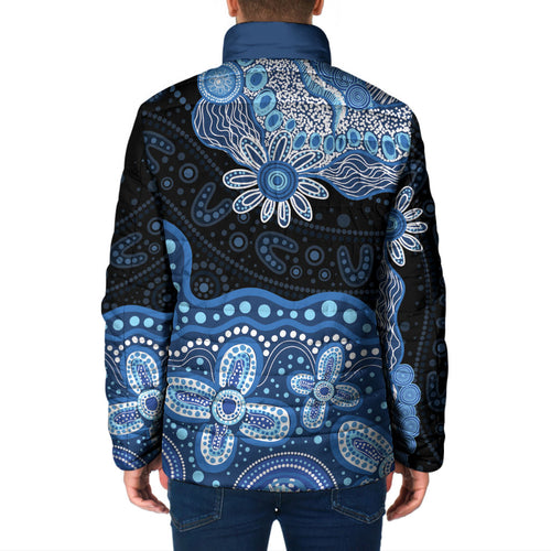 Prostate Cancer Awareness Aussie Indigenous Padded Jacket Blue Ribbon Aboriginal Arts