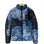 Prostate Cancer Awareness Aussie Indigenous Padded Jacket Blue Ribbon Aboriginal Arts