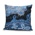 Prostate Cancer Awareness Aussie Indigenous Pillow Cover Blue Ribbon Aboriginal Arts