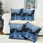Prostate Cancer Awareness Aussie Indigenous Pillow Cover Blue Ribbon Aboriginal Arts