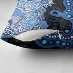 Prostate Cancer Awareness Aussie Indigenous Pillow Cover Blue Ribbon Aboriginal Arts