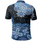 Prostate Cancer Awareness Aussie Indigenous Polo Shirt Blue Ribbon Aboriginal Arts