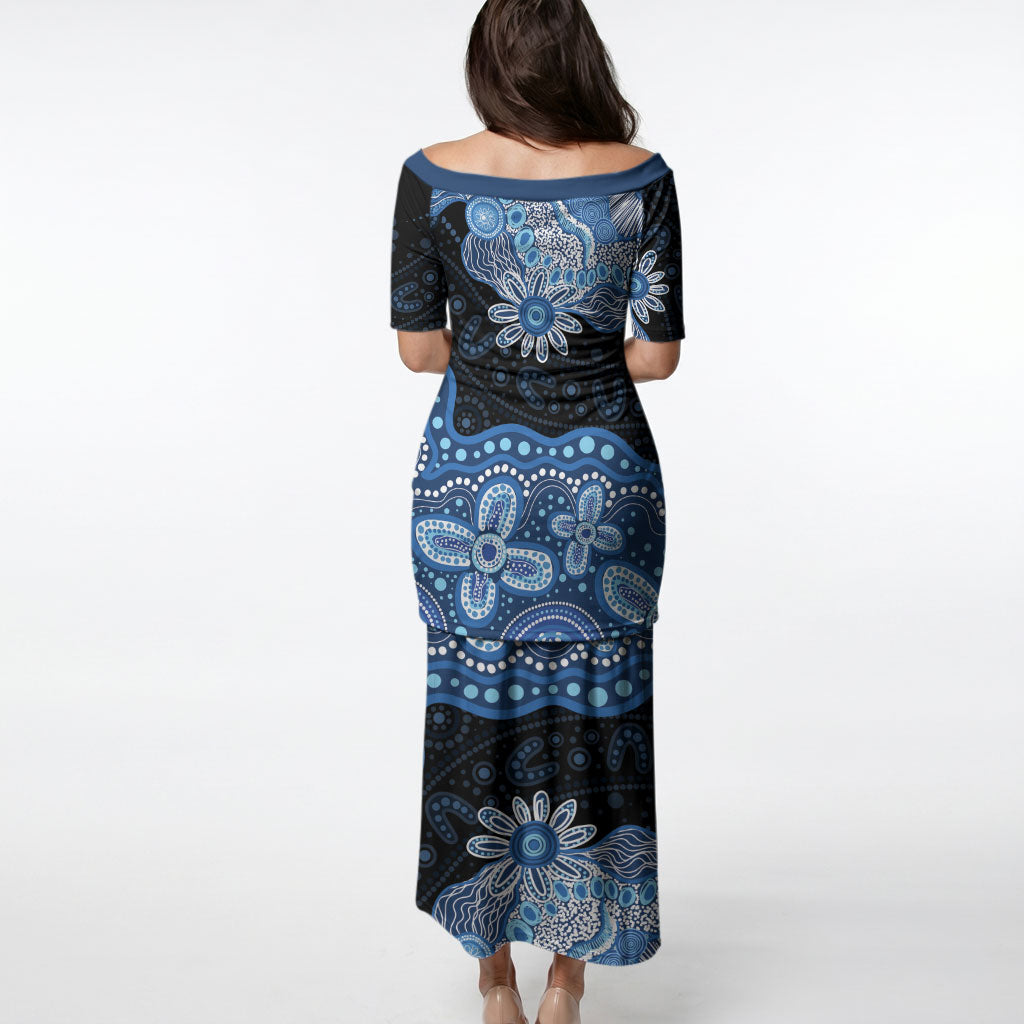 Prostate Cancer Awareness Aussie Indigenous Puletasi Blue Ribbon Aboriginal Arts