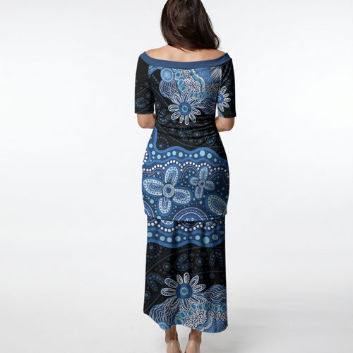Prostate Cancer Awareness Aussie Indigenous Puletasi Blue Ribbon Aboriginal Arts