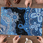 Prostate Cancer Awareness Aussie Indigenous Puzzle Blue Ribbon Aboriginal Arts