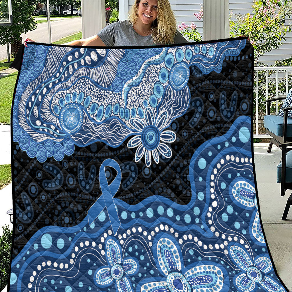 Prostate Cancer Awareness Aussie Indigenous Quilt Blue Ribbon Aboriginal Arts
