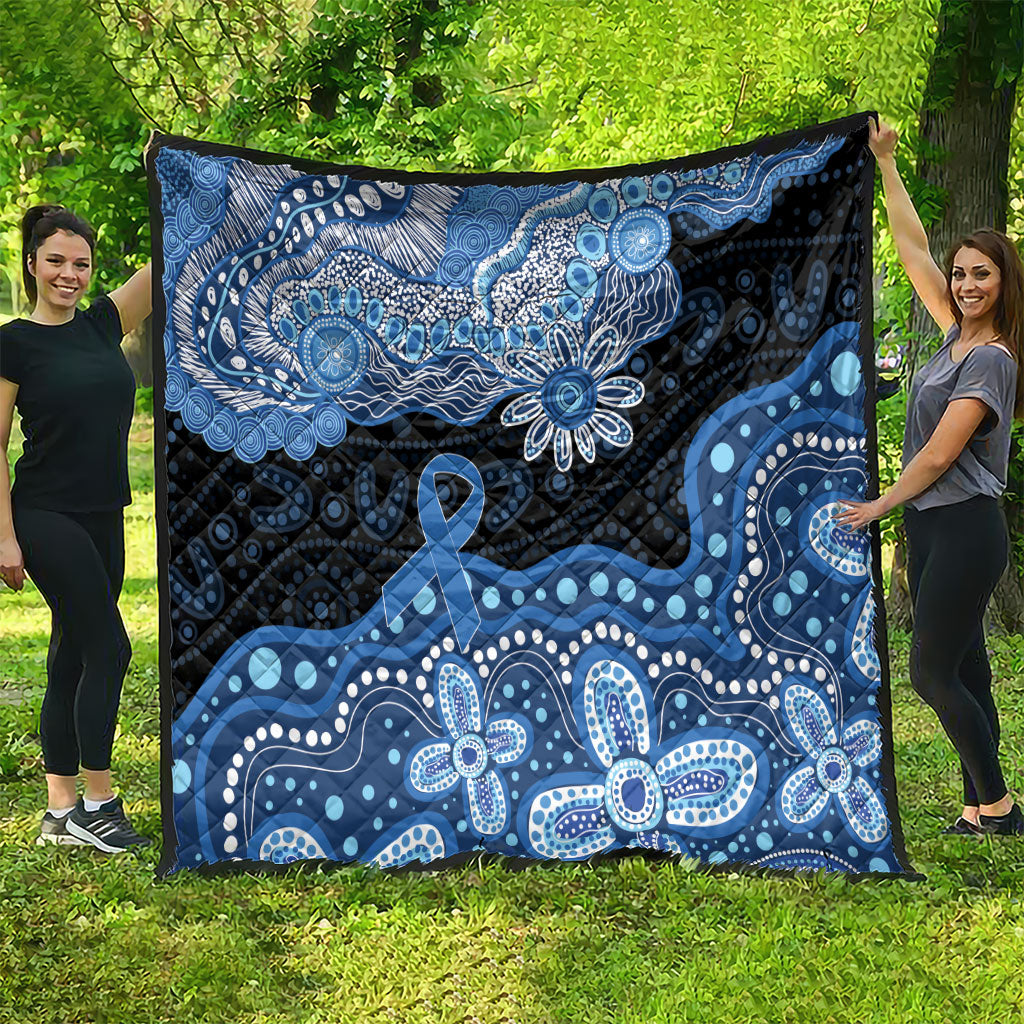 Prostate Cancer Awareness Aussie Indigenous Quilt Blue Ribbon Aboriginal Arts