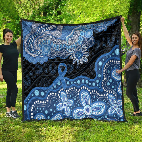 Prostate Cancer Awareness Aussie Indigenous Quilt Blue Ribbon Aboriginal Arts