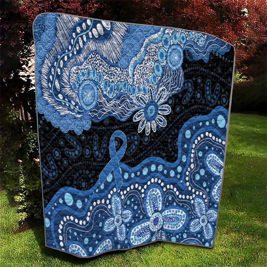 Prostate Cancer Awareness Aussie Indigenous Quilt Blue Ribbon Aboriginal Arts