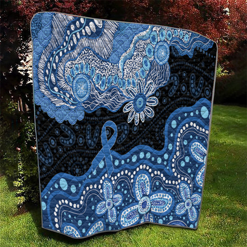 Prostate Cancer Awareness Aussie Indigenous Quilt Blue Ribbon Aboriginal Arts