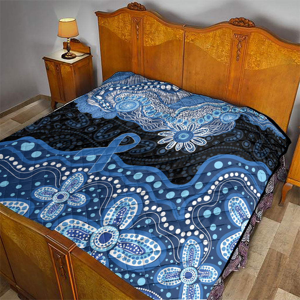 Prostate Cancer Awareness Aussie Indigenous Quilt Blue Ribbon Aboriginal Arts