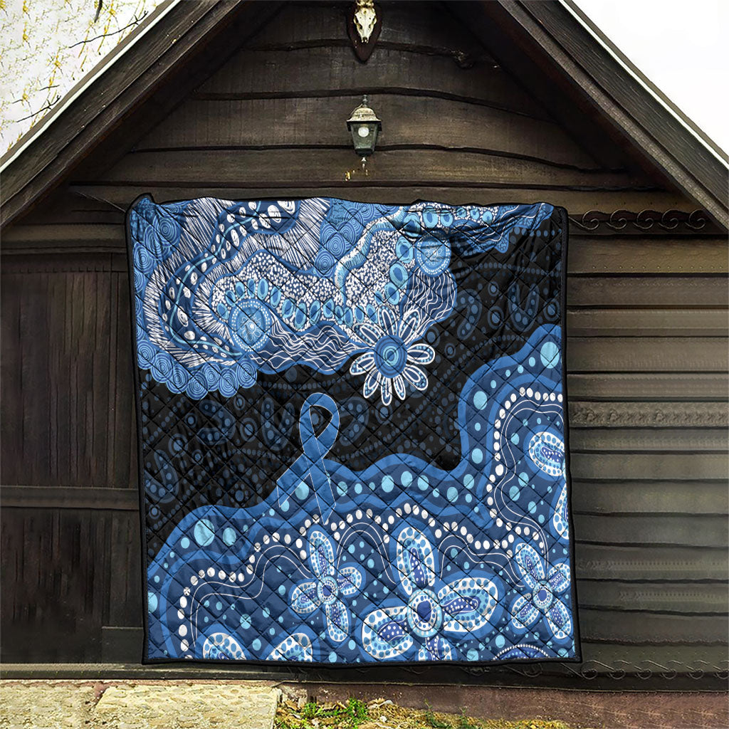 Prostate Cancer Awareness Aussie Indigenous Quilt Blue Ribbon Aboriginal Arts