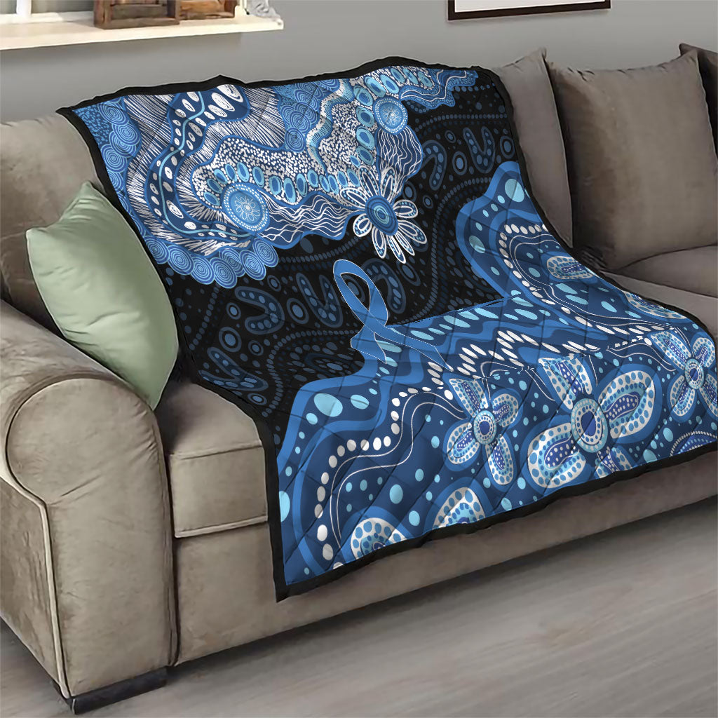 Prostate Cancer Awareness Aussie Indigenous Quilt Blue Ribbon Aboriginal Arts