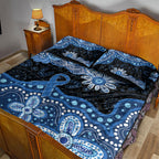 Prostate Cancer Awareness Aussie Indigenous Quilt Bed Set Blue Ribbon Aboriginal Arts