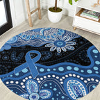 Prostate Cancer Awareness Aussie Indigenous Round Carpet Blue Ribbon Aboriginal Arts