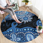 Prostate Cancer Awareness Aussie Indigenous Round Carpet Blue Ribbon Aboriginal Arts